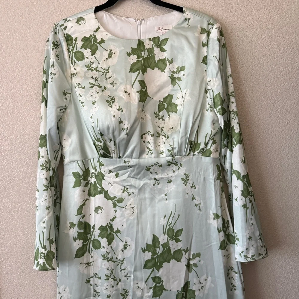 AW‎ Bridal Sz 14 Ginevra Mottled Moss Green Dress
